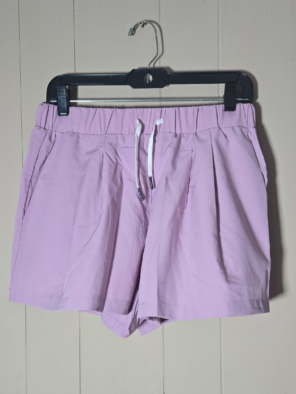 HALARA 2 Pairs Lavender and Red Athletic Shorts with Drawstring